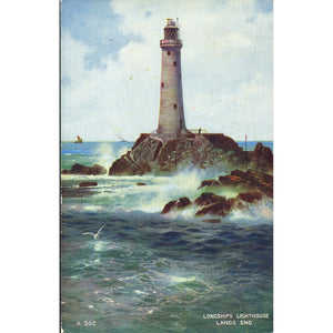 Valentine's 'Art Colour' Postcard 'Longship's Lighthouse, Land's End'