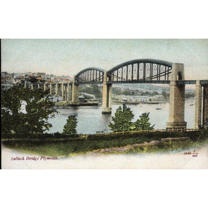 JW & S Colour Postcard 'Saltash Bridge Plymouth'