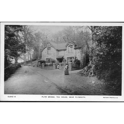 Rotary Photo Postcard 'Plym Bridge, Tea House, near Plymouth'