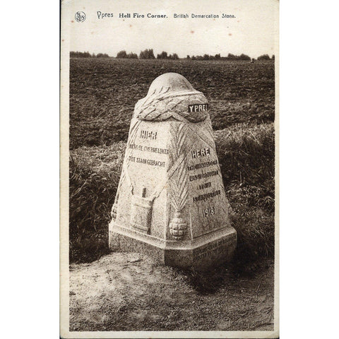 NELS Postcard 'Ypres Hell Fire Corner. British Demarcation Stone'