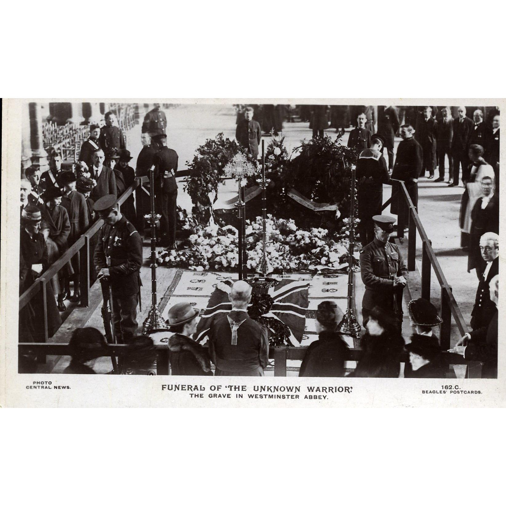 Beagles Real Photograph Postcard 'Funeral of the Unknown Warrior'