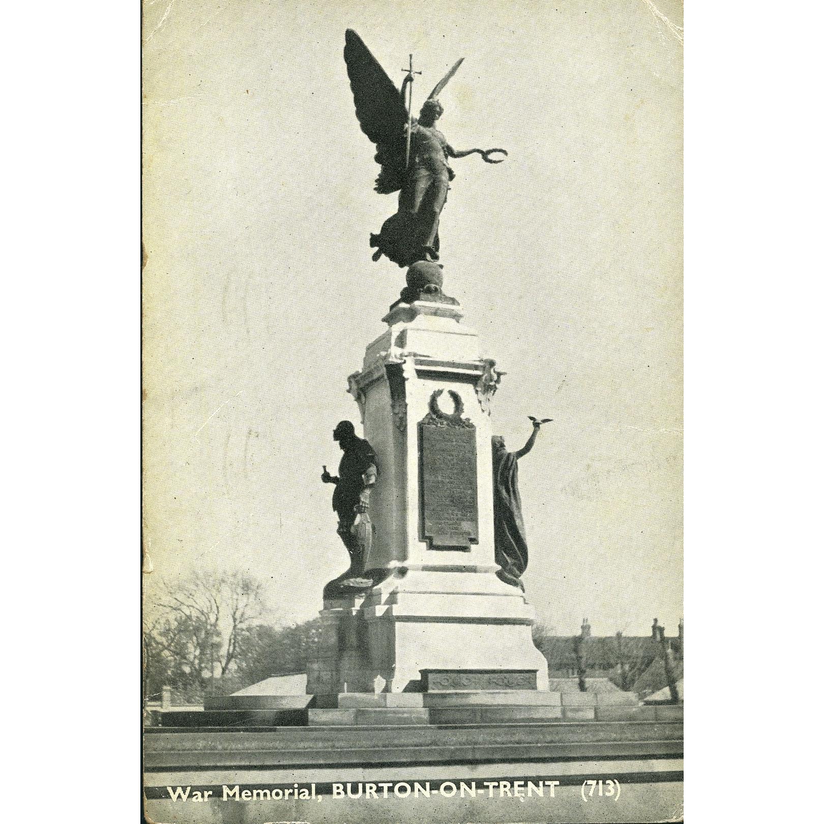 Postcard 'War Memorial, Burton -on-Trent'