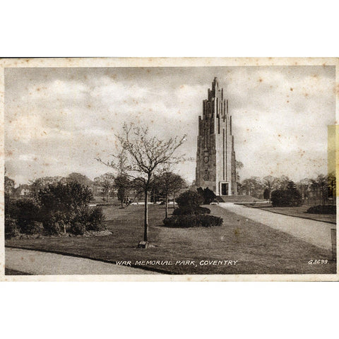 Valentine's 'Sepiatype' Postcard 'War Memorial Park, Coventry'