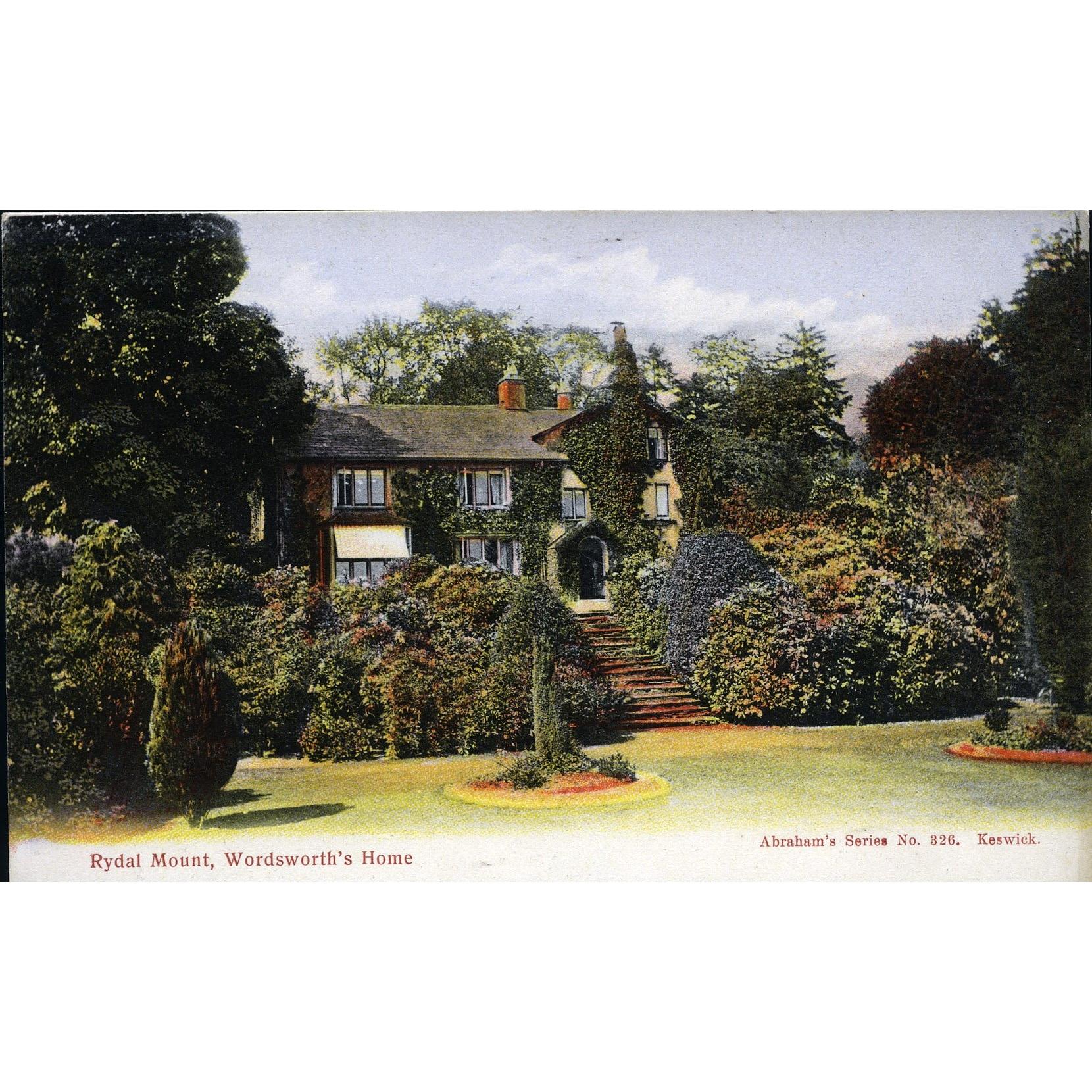 Abraham's Series Postcard 'Rydal Mount, Wordsworth's Home'