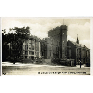 Real Photograph Postcard 'University & Edgar Allen Library, Sheffield'