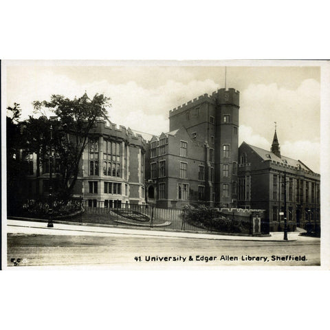 Real Photograph Postcard 'University & Edgar Allen Library, Sheffield'