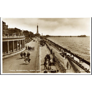 Valentine & Sons Real Photograph Postcard 'Three Promenades, North Shore, Blackpool'