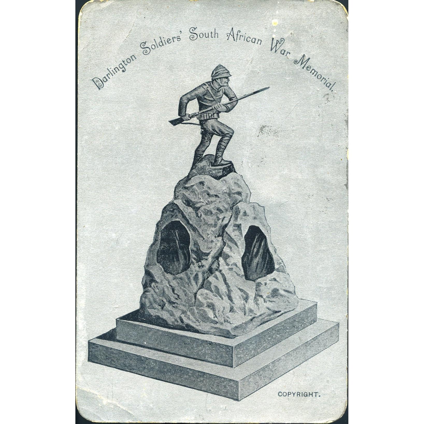 The 'Gem Art Company' Postcard 'Darlington Soldiers' South African War memorial'