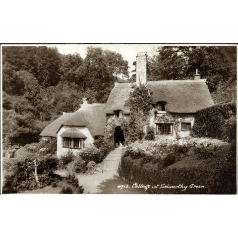 Sweetman 'Sunshine Series' Real Photograph Postcard Cottage at Selworthy Green'