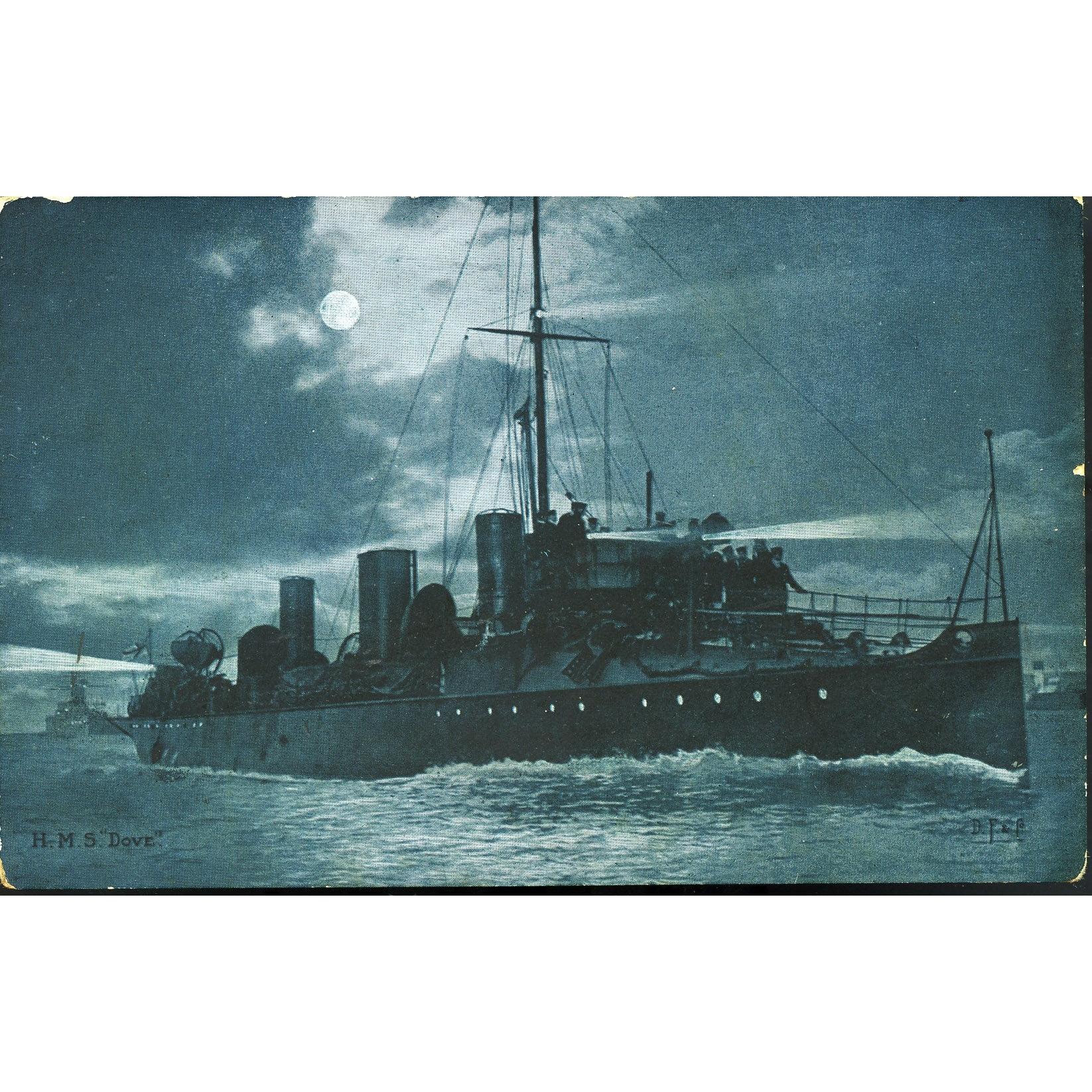 Delittle, Fenwick & Co. Postcard 'H. M. S. "Dove"'