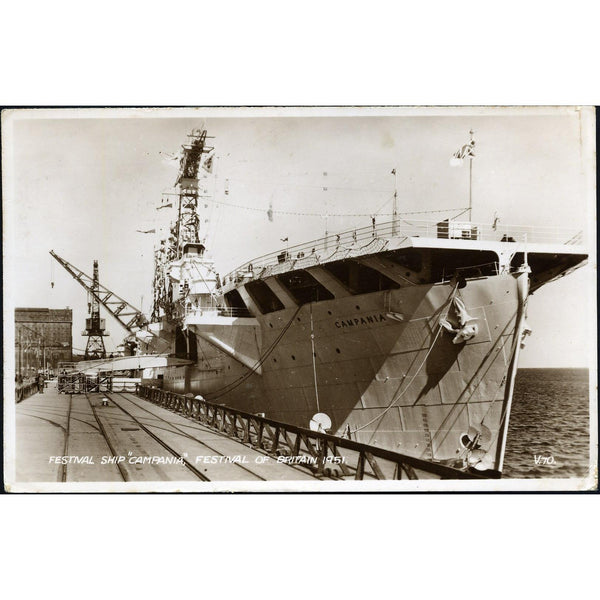 Valentine's Real Photograph Postcard 'Festival Ship "Campania", Festival of Britain, 1951'