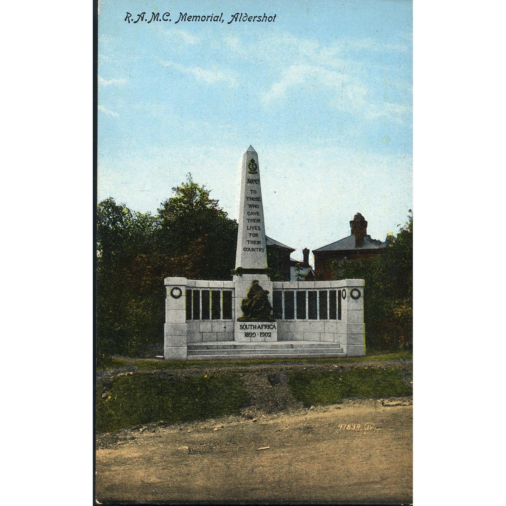 Valentine's Series Postcard 'R.A.M.C. Memorial, Aldershot'