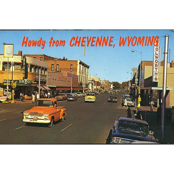 Dunlop-Henline Co. Postcard 'Howdy from Cheyenne, Wyoming'