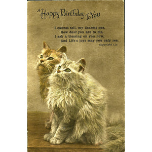 Fine Art Series 'Pretty Kitties' Postcard ''Happy Birthday to You'