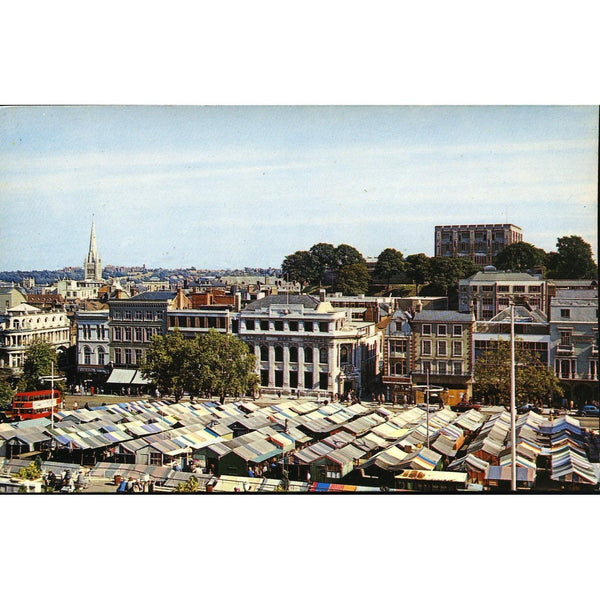 Colour Postcard 'The Market Place and Castle, Norwich'