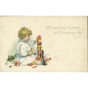 Gibson Art Company Postcard 'All happiness be yours on Christmas day'