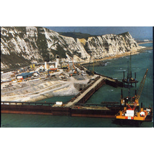 Euro Tunnel Postcard 'Construction of New Sea Wall at Lower Shakespeare Cliff Site, April 1988'