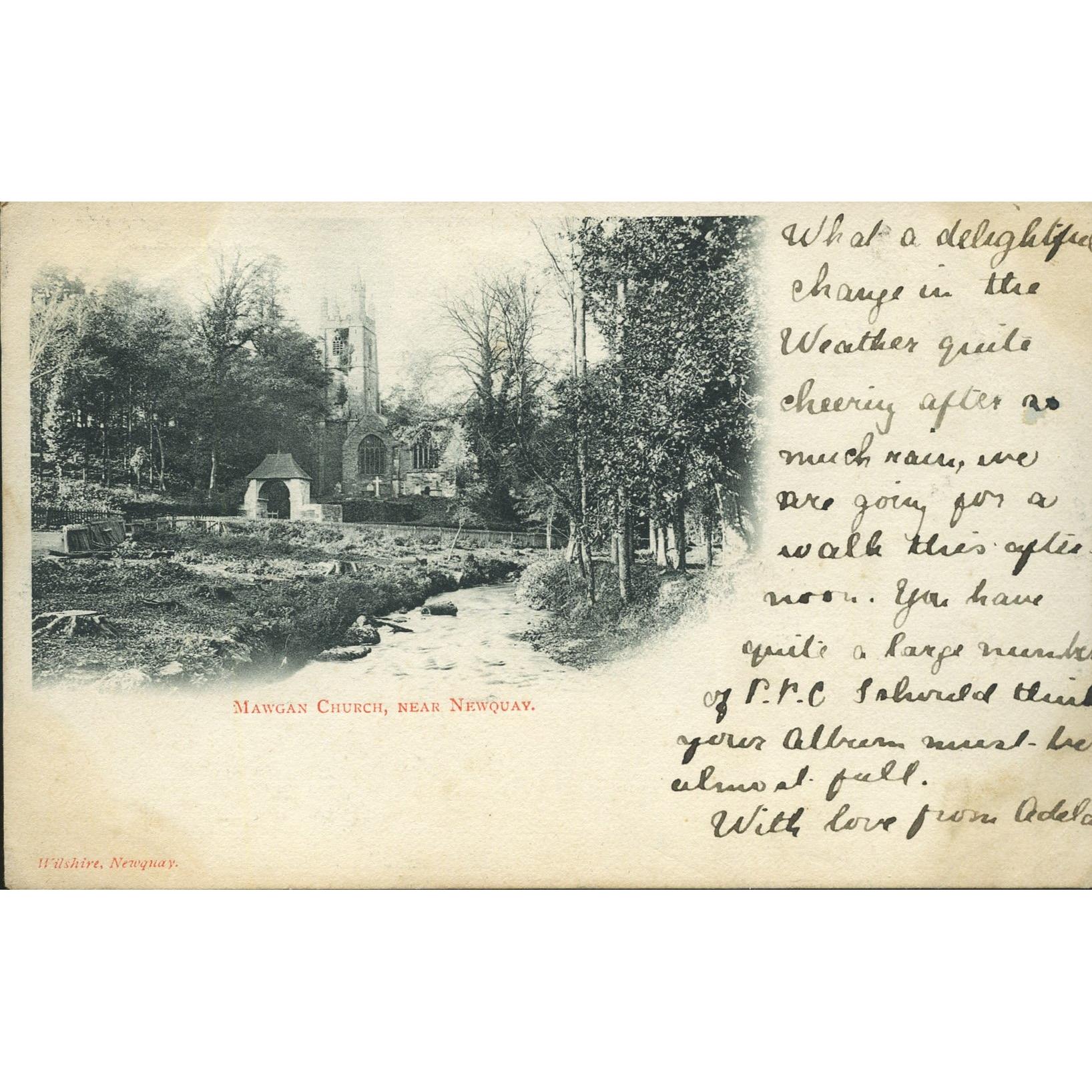 Vignette Postcard 'Mawgan Church, near Newquay'