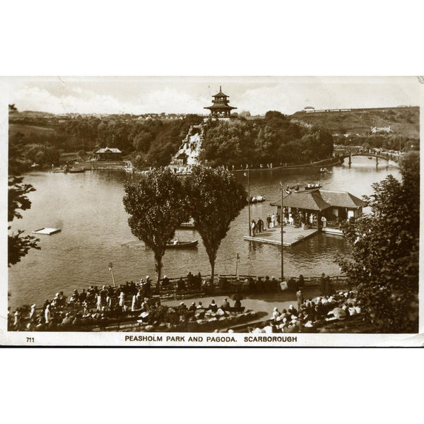 Real Photograph Postcard 'Peasholm Park and Pagoda, Scarborough'