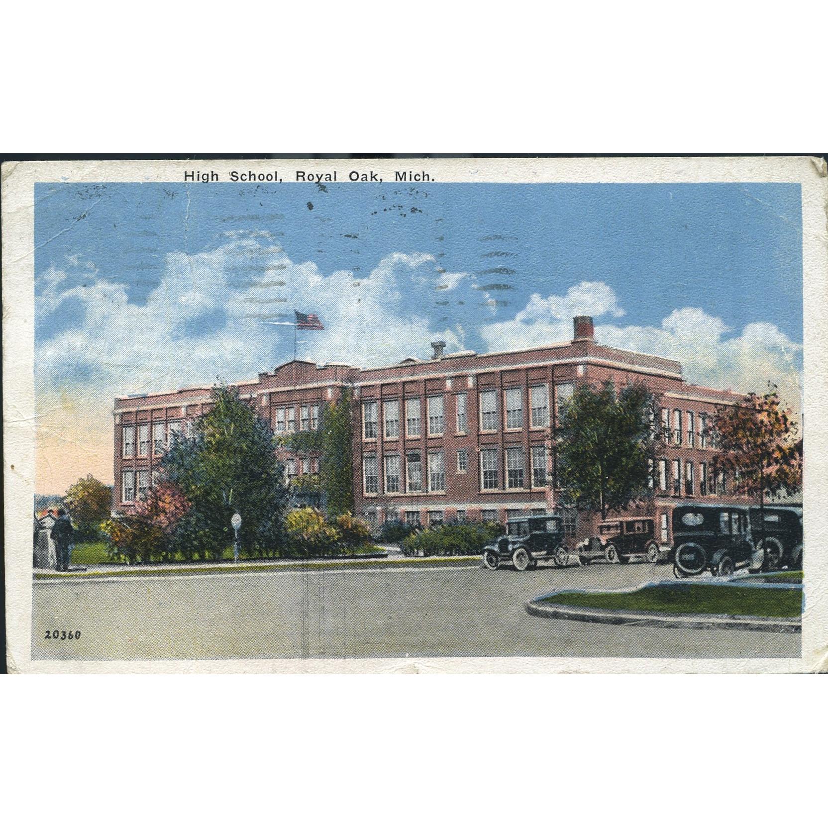 Miller Art Co. Postcard High School, Royal Oak, Mich.'