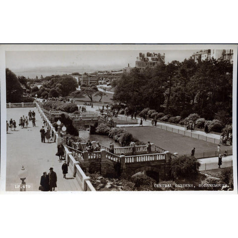 Lansdowne Publishing Co. Real Photograph Postcard 'Central Gardens, Bournemouth'