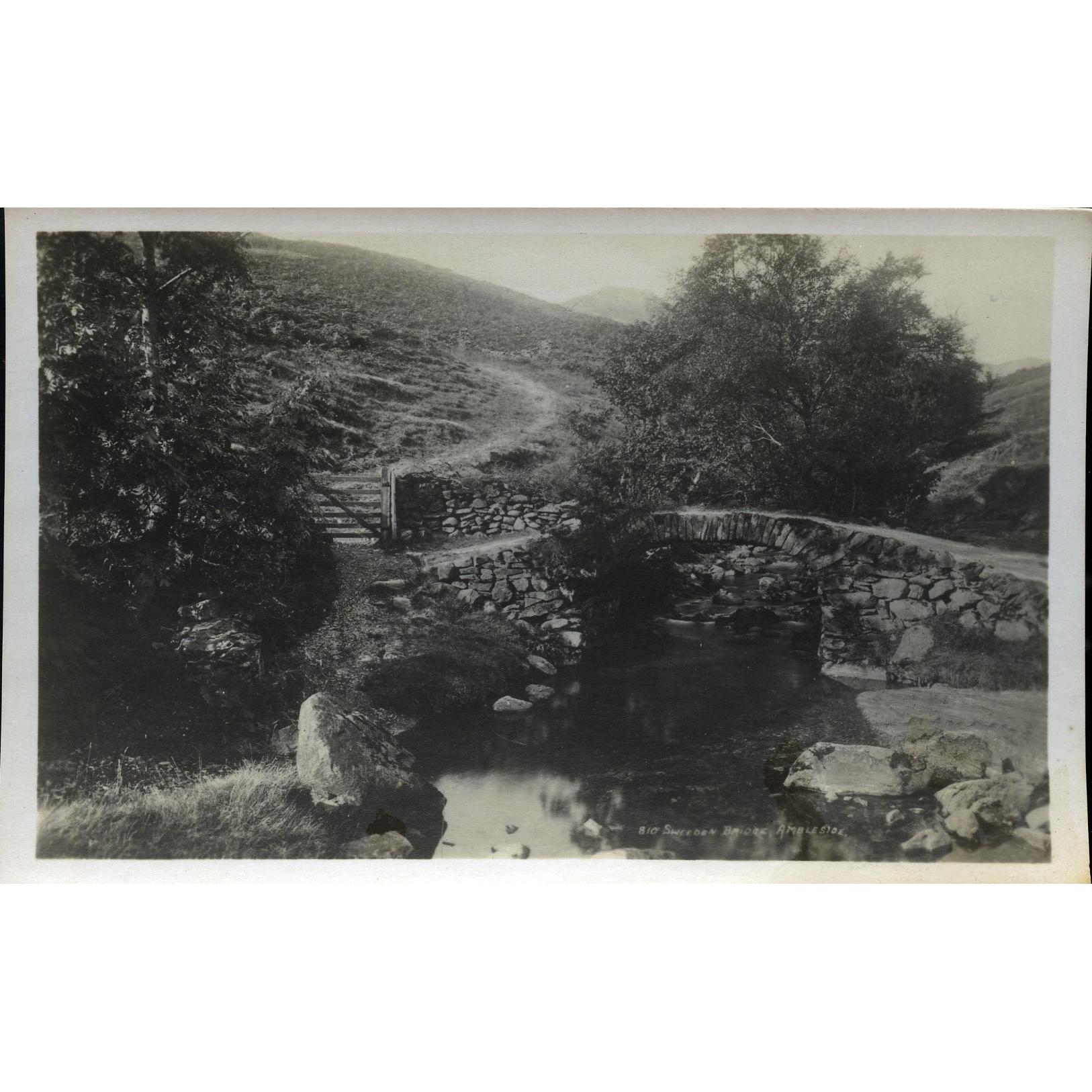 C.P. Abraham Real Photograph Postcard 'Sweeden Bridge, Ambleside'