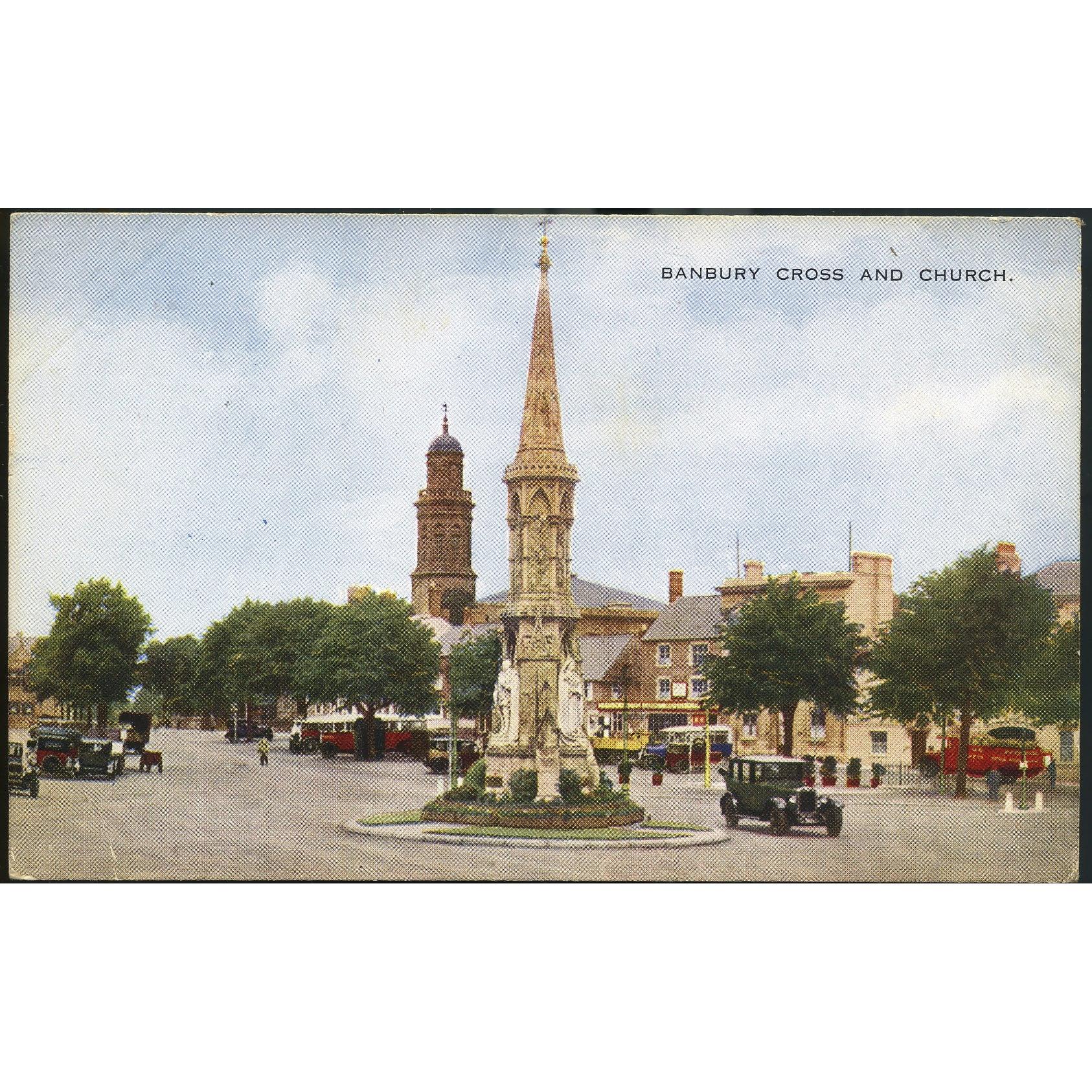 Valentine's 'Valesque' Series Postcard 'Banbury Cross and Church'