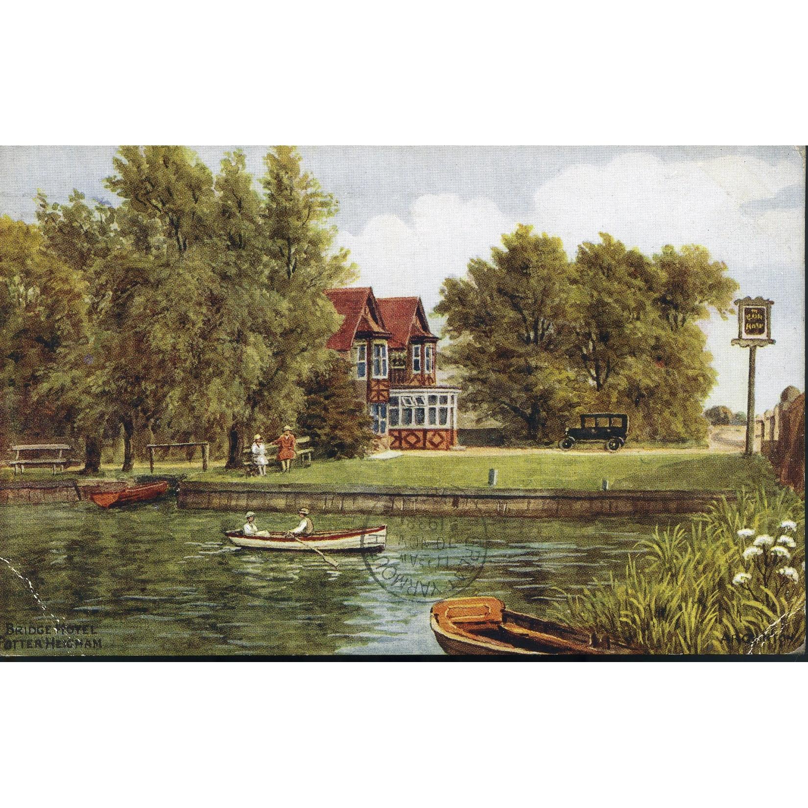 Salmon Series Artist Signed A. R. Quinton Postcard 'Bridge Hotel, Potter Heigham'