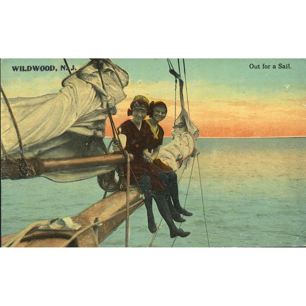 P.C.D. Co. Postcard 'WIldwood, N. J. Out for a Sail'