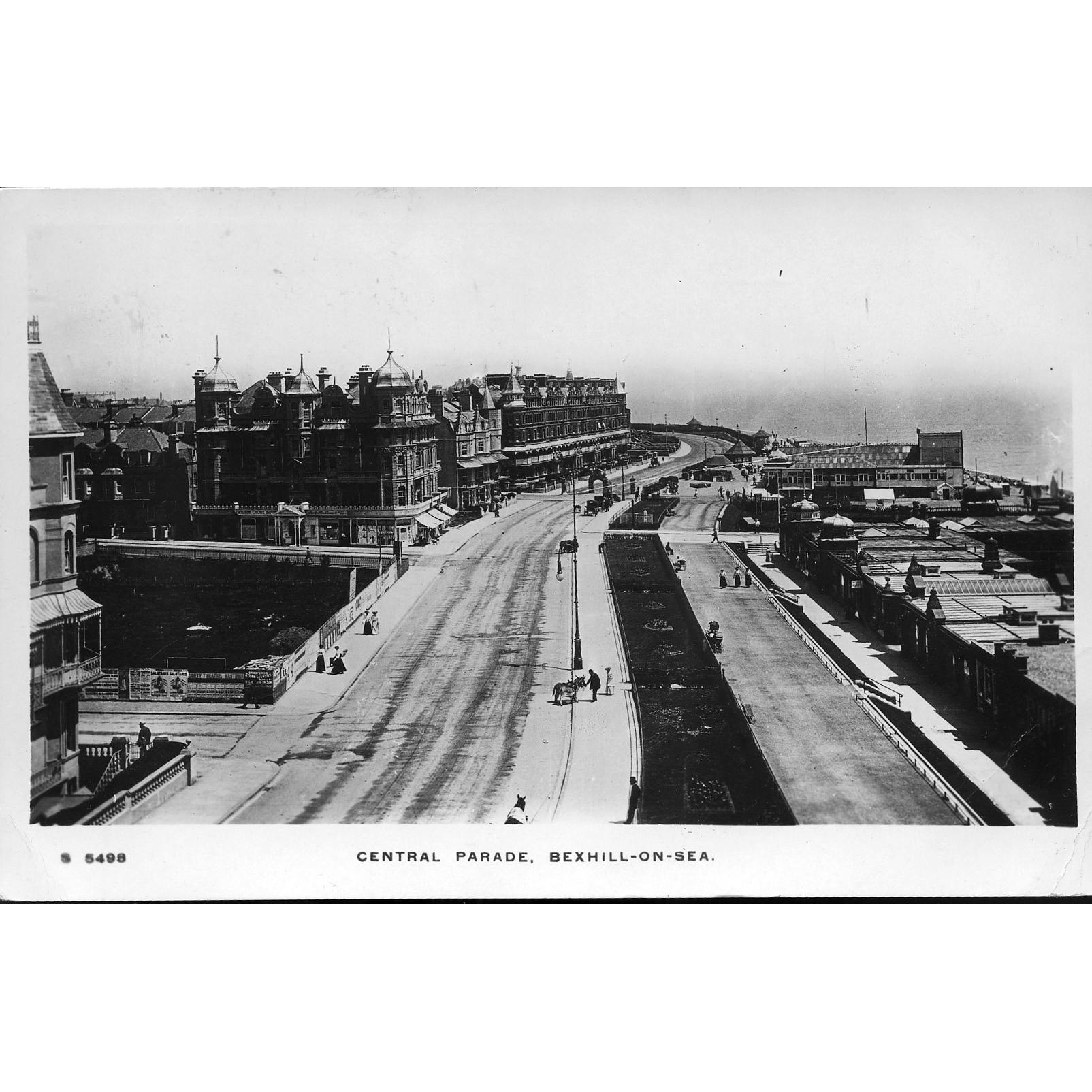 Kingsway Real Photo Series Postcard 'Central Parade, Bexhill-on-Sea'