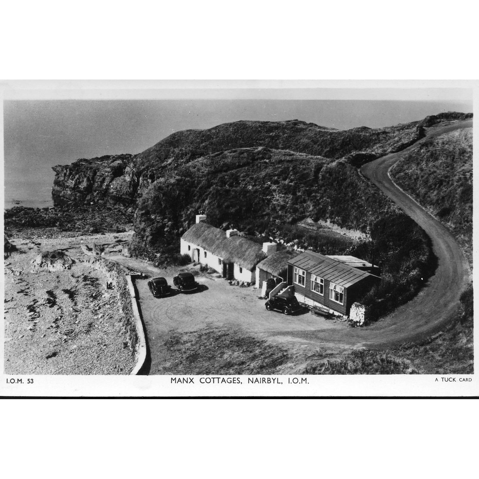 Tuck's Real Photograph Postcard 'Manx Cottages, Nairbyl, I.O.M.'