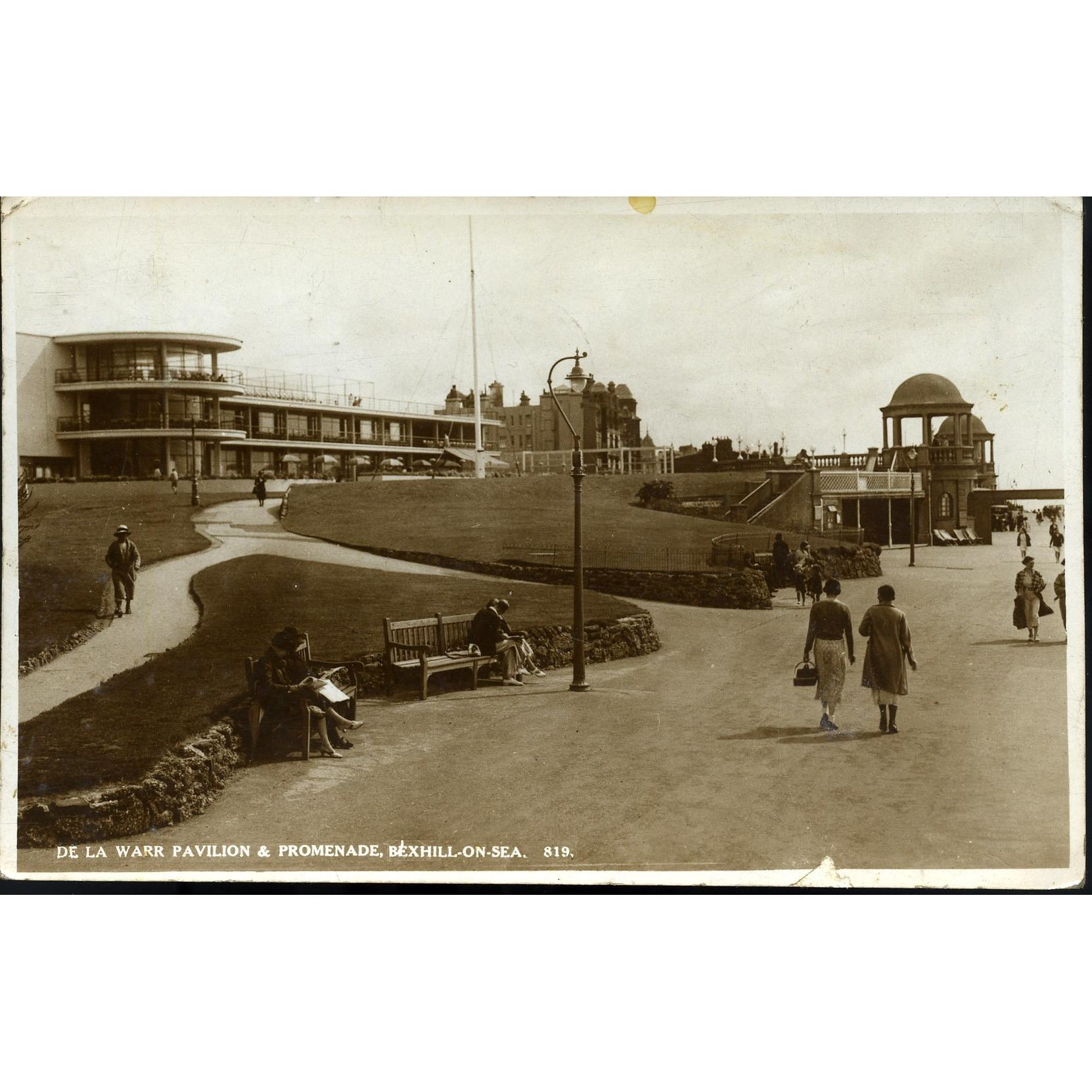 Norman Hastings Real Photograph Postcard 'De la Warr Pavilion & Promenade, Bexhill-on-Sea'