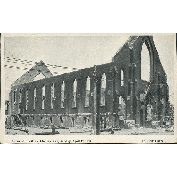 Tichnor Bros. Postcard 'Ruins of the Great Chelsea Fire 1908'