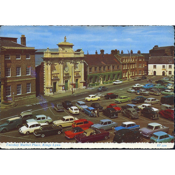 Valentine's 'Valchrome' Colour Postcard 'Tuesday Market Place, Kings Lynn'