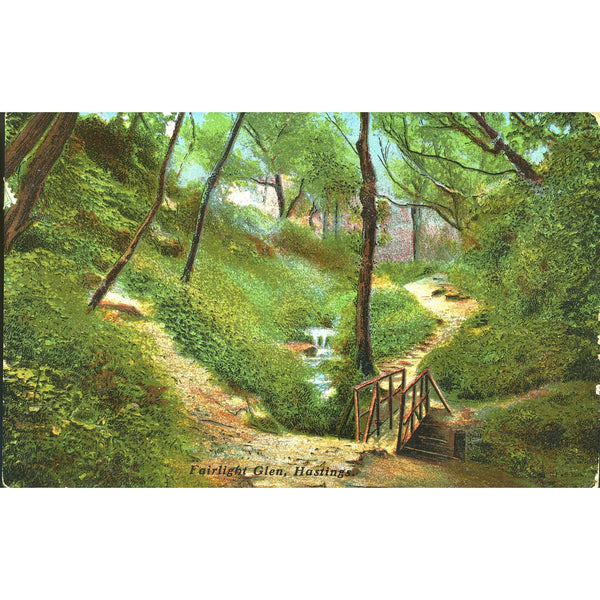 D.F. & Co. Series Postcard 'Fairlight Glen, Hastings'