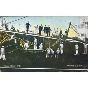 Knight Series Postcard 'Royal Navy -No. 8. Painting Ship'