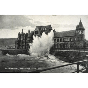 Postcard 'Aberystwyth, Promenade, Storm Scene'