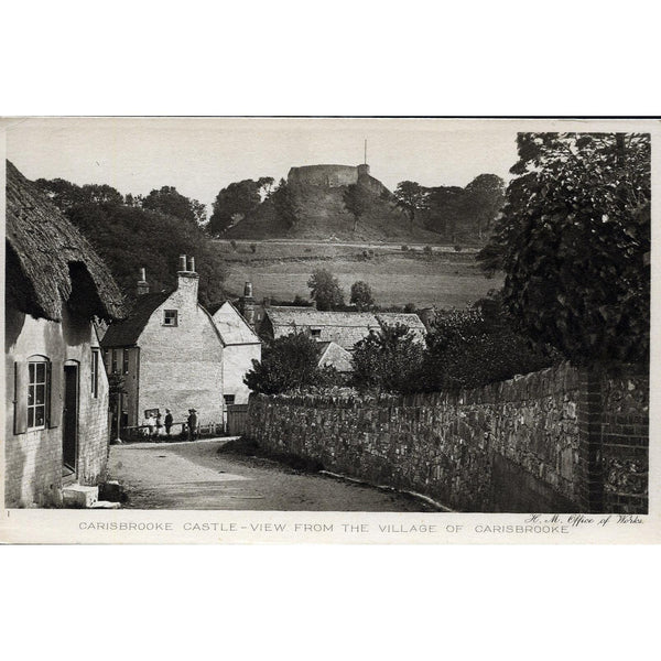 Photogravure Postcard 'Carisbrooke Castle - View from the Village of Carisbrooke'