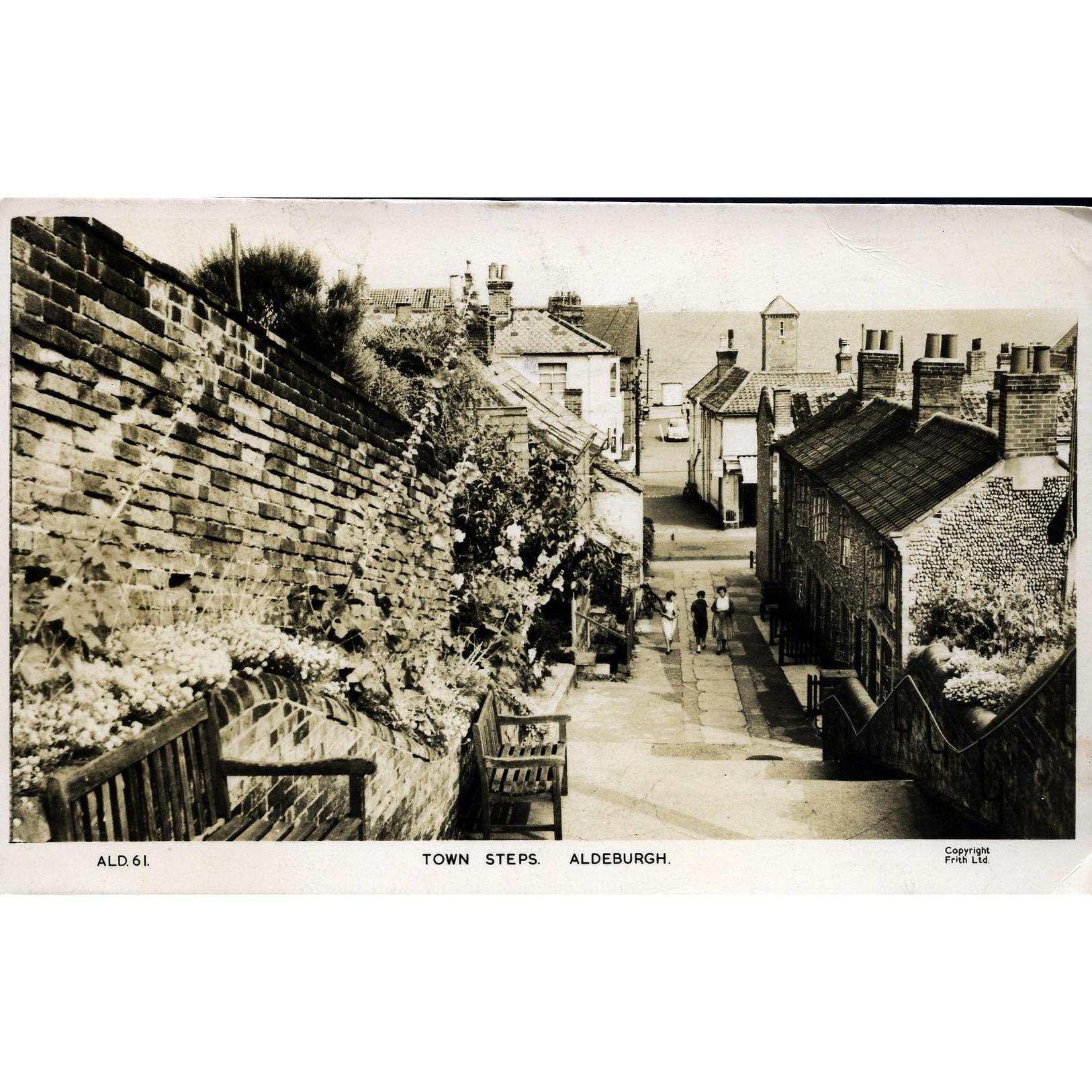 Frith's Series Real Photograph Postcard 'Town Steps, Aldeburgh'