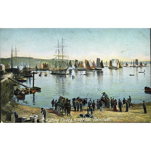 Hartmann Colour Postcard 'Fishing Fleet & River Fal, Falmouth'