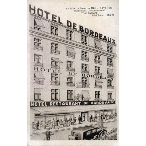 Advertising Postcard 'Hotel de Bordeaux'