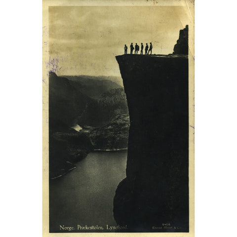 Real Photograph Postcard 'Norge. Praekestolen, Lysefjord'