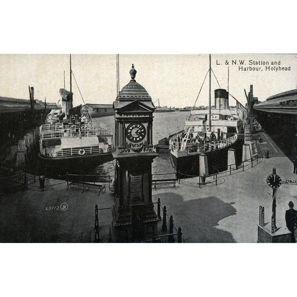 Valentine's Series Postcard 'L. & N. W. Station and Harbour, Holyhead'