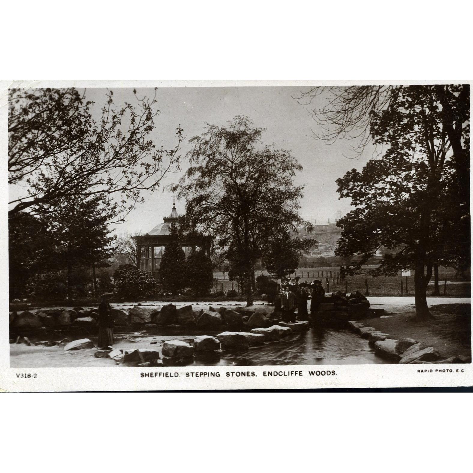 Rapid Photo Printing Co. Postcard 'Sheffield Stepping Stones, Endcliffe Woods'