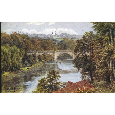 Salmon Series Artist Signed A.R. Quinton Postcard 'Prebends Bridge Durham'