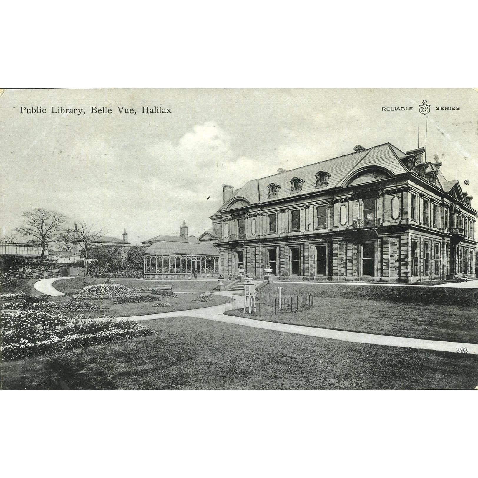 Reliable Series Postcard 'Public Library, Belle Vue, Halifax'