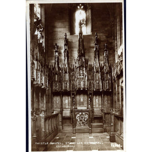 Valentine's Real Photograph Postcard 'Thistle Chapel, St. Giles Cathedral, Edinburgh'