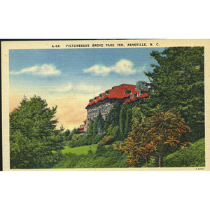 Asheville Post Card Co. Linen Postcard 'Picturesque Grove Park Inn, Asheville, N.C.'