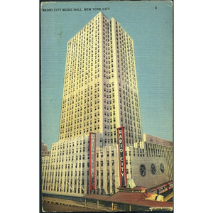 Tichnor Quality Views Linen Postcard 'Radio City Music Hall, New York City'