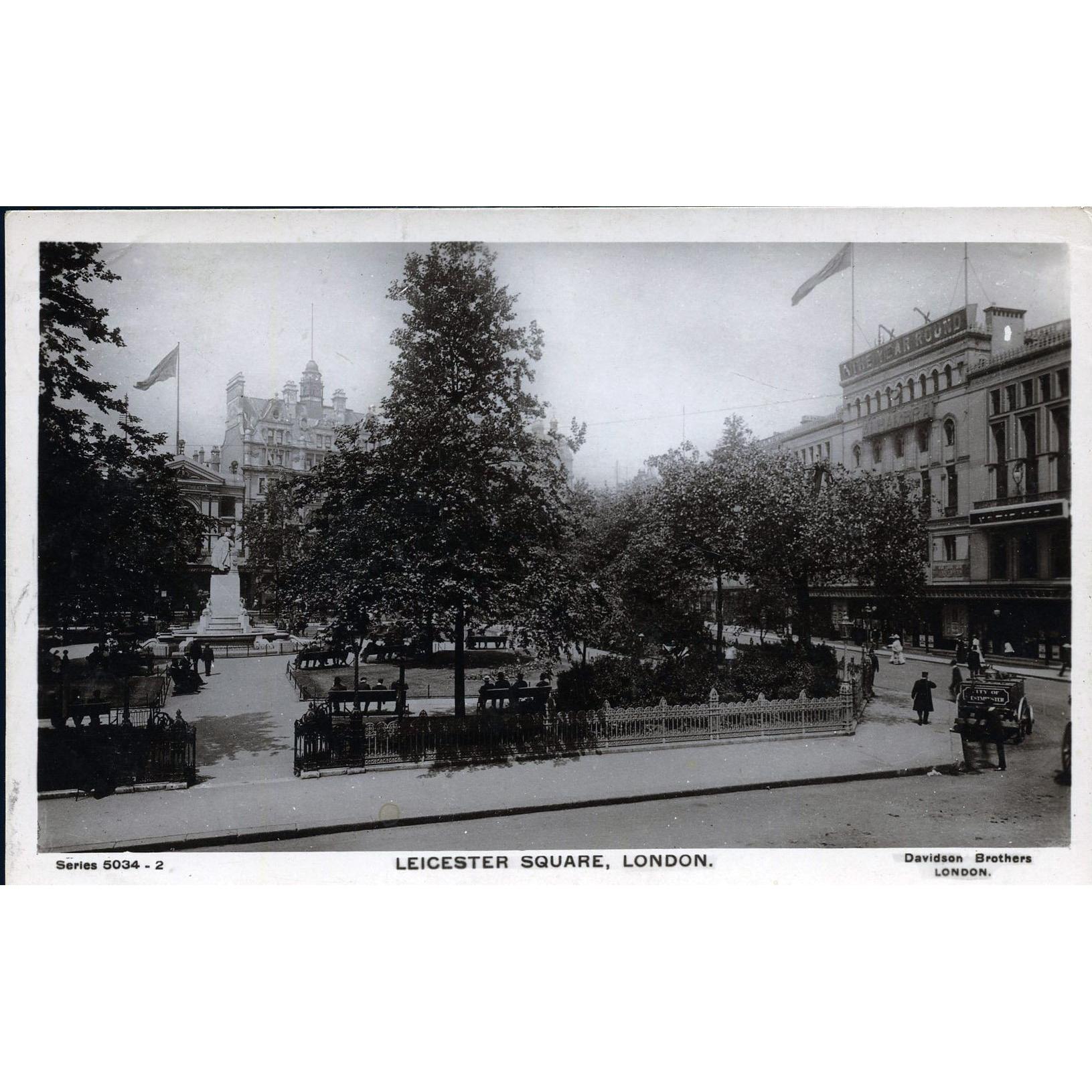 Davidson Brothers Real Photograph Postcard 'Leicester Square, London'